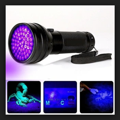 51 LED 395NM UV       Linterna UV negra, 51 ledes 395 nm, detector de luz negra ultravioleta para orina de perro, manchas de mascotas y campana